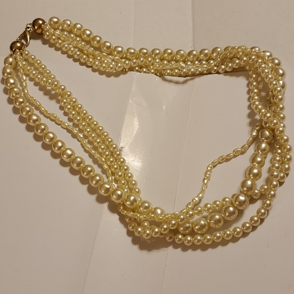 NORSTROM Necklace, Pearls, small, medium, and large. 30" length
